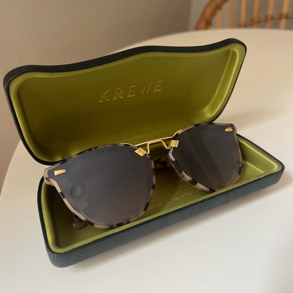 KREWE Beau Nylon Matte Finish 18K Mirrored Sunglasses